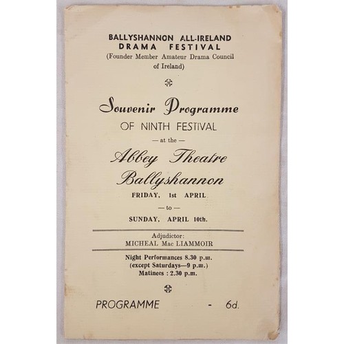 364 - [Ballyshannon Drama] Ballyshannon All-Ireland Drama Festival. Souvenir Programme of the Ninth Festiv... 