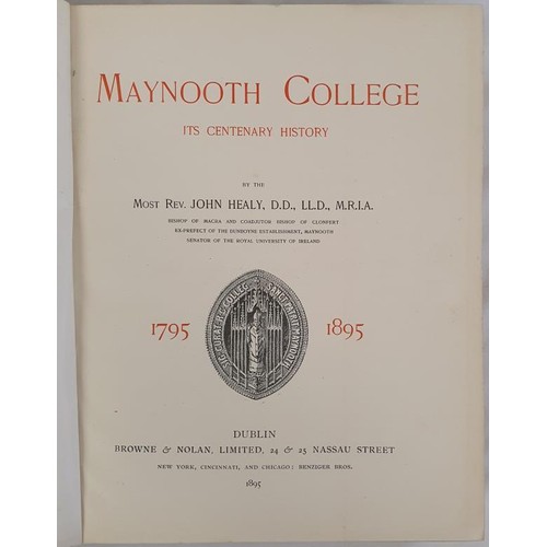 27 - Maynooth College. Its Centenary History 1795 - 1895. Most Rev. John Healy. Published by Dublin, Brow... 