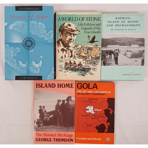 60 - Irish Islands. Stones of Aran. Labyrinth by Robinson in dj; Gola the life and last days of a communi... 