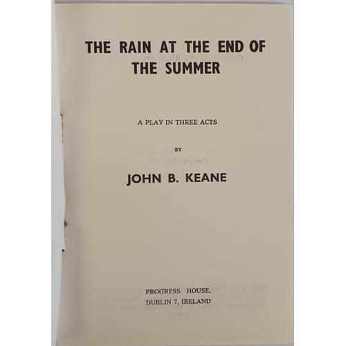 81 - John B. Keane; The Rain at the End of Summer, First edition Progress House 1968 very scarce