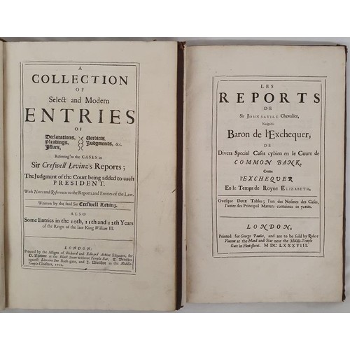 130 - Adare Manor Copies: Early Law] Savile, John les Reports ..divers Special cases [in reign queen Eliza... 