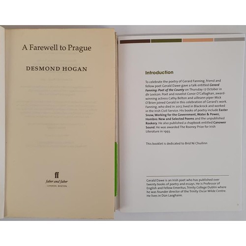 136 - Desmond Hogan; A Farewell to Prague, first edition, first print French flaps, Faber 1995. Gerald Daw... 