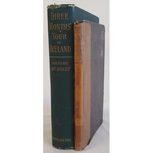 140 - Madame de Bovet. Three Months Tour in Ireland. 1891. Illustrated. Original green gilt cloth with sha... 