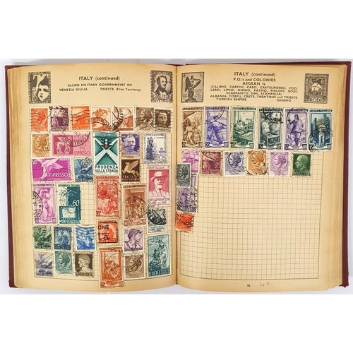 158 - Postage Stamp Album c1963, Stanley Gibbons, 4to, c2000 world wide stamps on approx. 150 pages all hi... 