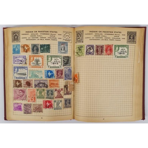 158 - Postage Stamp Album c1963, Stanley Gibbons, 4to, c2000 world wide stamps on approx. 150 pages all hi... 