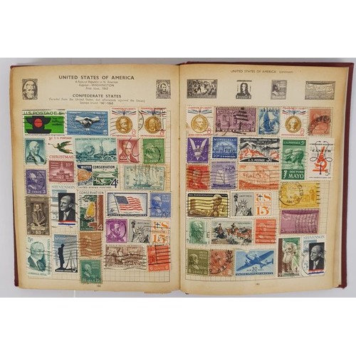 158 - Postage Stamp Album c1963, Stanley Gibbons, 4to, c2000 world wide stamps on approx. 150 pages all hi... 