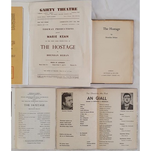 163 - The Hostage Behan, Brendan Published by Methuen & CO LTD, London, 1958. HB DJ. 1st UK Edition Al... 