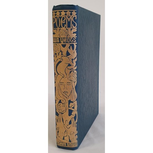 180 - W.B. Yeats. Poems. 1912. Original blue blind stamped cloth with gilt decorative spine designed by Al... 