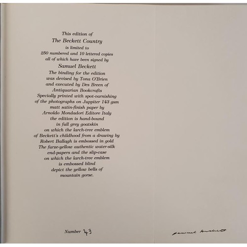 194 - The Beckett Country by Eoin O'Brien SIGNED by Samuel Beckett. Limited edition No. 43 of 250. The Bec... 