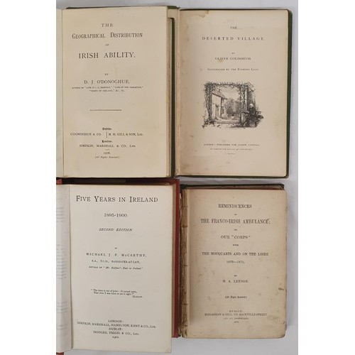 208 - The Geographical Distribution of Irish Ability by O’Donoghue. Dublin. 1906; The Deserted Villa... 