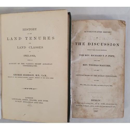 209 - George Sigerson. History of the Land Tenures and Land Classes of Ireland with account of Secret Agra... 