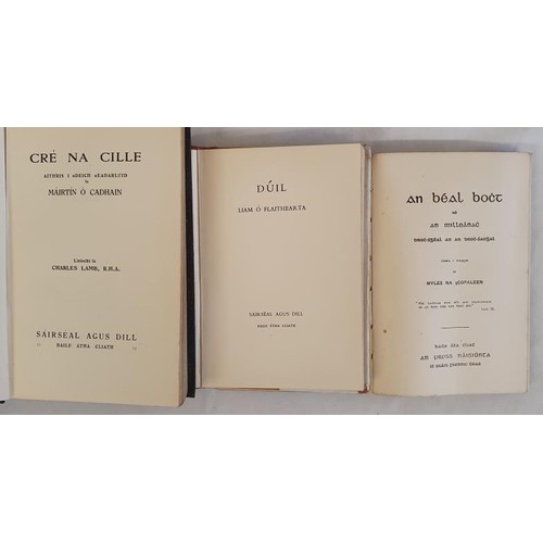 222 - Irish Language: An Beál Boct by Myles na gCopleen, 1941 PB; Dúil by Liam Ó Flai... 