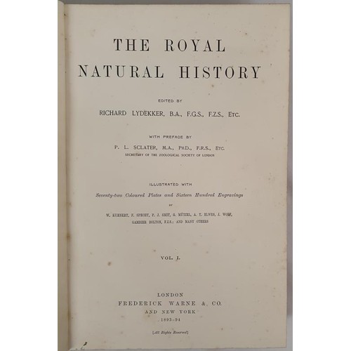 315 - The Royal Natural History (Six volume set comprising I Mammals II Mammals III Mammals & Birds IV... 