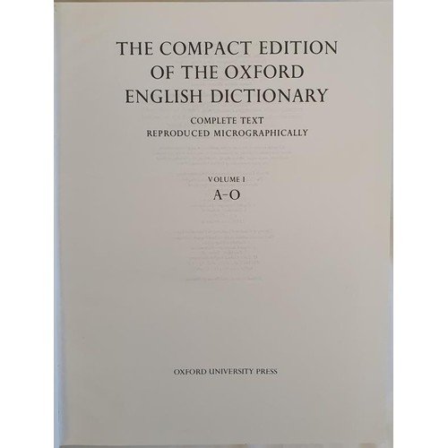 319 - The Compact Edition of The Oxford English Dictionary J. A. H. Murray (Editor) Published by Oxford Un... 