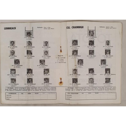 390 - GAA; All Ireland Final Hurling Programme 1974, Limerick V Kilkenny