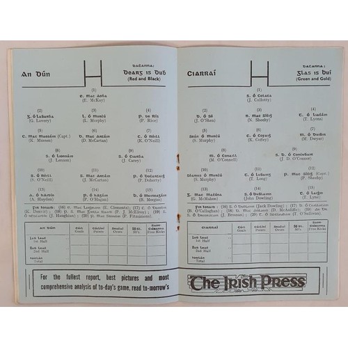 397 - All Ireland GAA Football Final Programme Down v Kerry 1960. Down’s first win at All Ireland Le... 