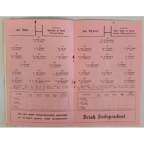 398 - All Ireland GAA Football Final Programme Down v Offaly 1961. Down successful defence of their title.