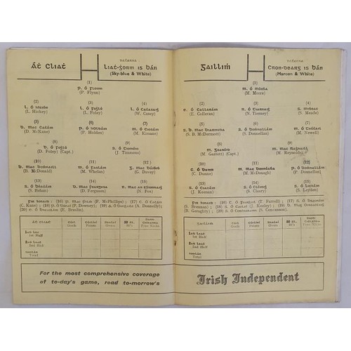 399 - All Ireland GAA Football Final Programme Dublin v Galway 1963.