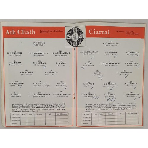 401 - GAA; All Ireland Final Football Programme 1978, Dublin V Kerry