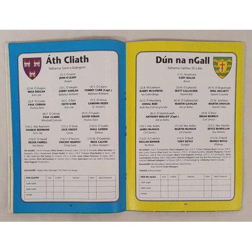 403 - GAA; All Ireland Final Football Programme 1992, Dublin V Donegal