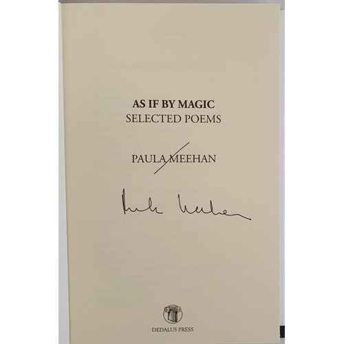 428 - Paula Meehan; As if by Magic Selected poems, signed first edition, first print HB, Dedalus Press 202... 