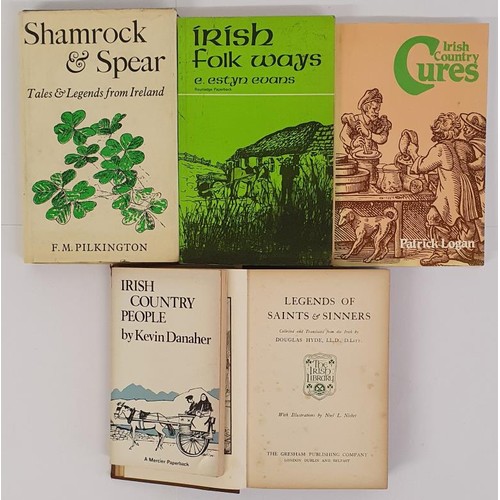 478 - Logan, Irish Country Cures, 1981, cards. Danaher, Irish Country People; Estyn Evans, Irish Folk Ways... 