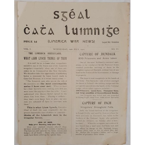 487 - Sgeal Chatha Luimnighe [Limerick War News]. Wednesday 19th July, 1922. The Limerick Irregulars. What... 