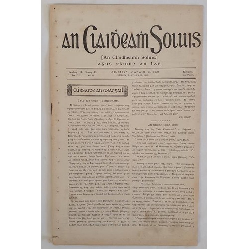 489 - An Claidheamh Soluis agus Fáinne an Lae. Baile Atha Cliath. January 25, 1902. 16 pages as iss... 