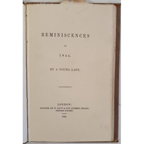 505 - [Wexford rarity] Reminiscences of 1844 by a Young Lady. London, Davy. 1845. Poems on River scenery o... 