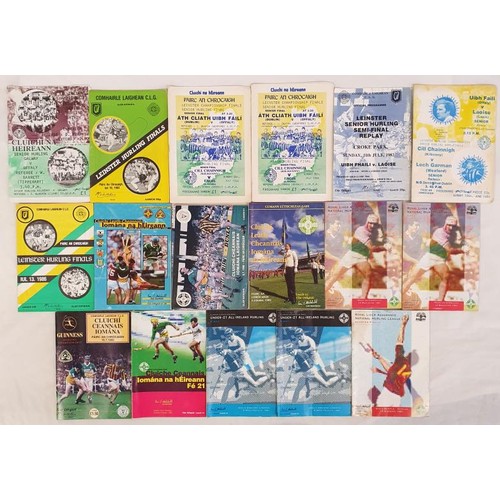 122 - GAA: Collection of Leinster Championship Hurling Programmes including 1983 Leinster Hurling Final Of... 