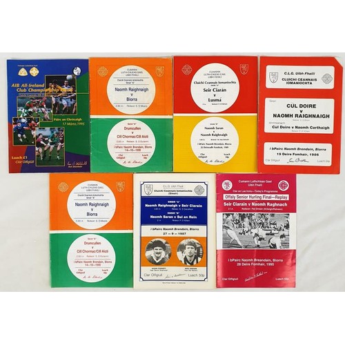 124 - GAA: Collection of Club Hurling Programmes including 1995 All Ireland Club Championship Final Birr V... 