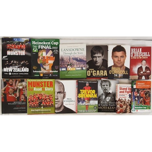 126 - Irish Rugby: Collection of Books and Programmes: Rucks, Mauls and Gaelic Fooball by Moss Keane SIGNE... 