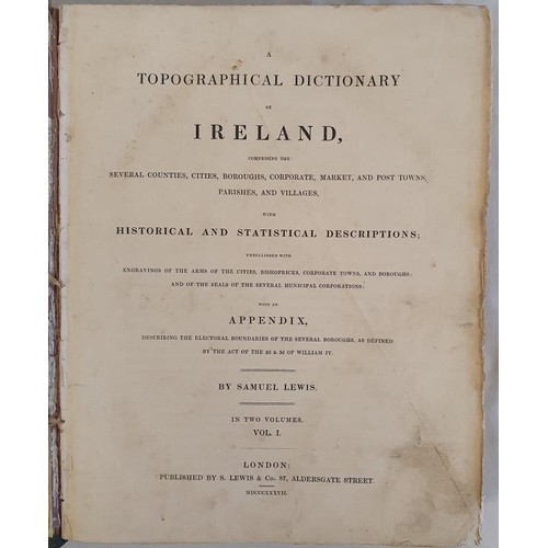 170 - Samuel Lewis A Topographical Dictionary of Ireland' 1837. 1st Edition. Two Volumes