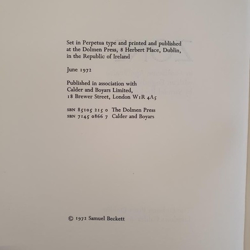 222 - Samuel Beckett; Zone by Apollinaire, translated by Samuel Beckett, first edition HB. Dolmen Press 19... 