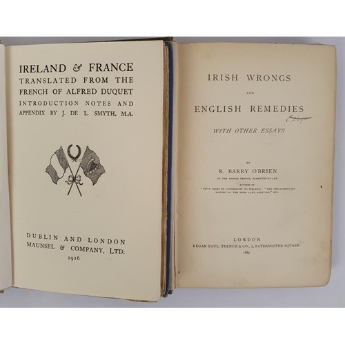 238 - Ireland and France Translated from the French of Alfred Duquet. Dublin 1916. 1st English translation... 