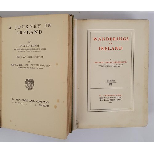 256 - A JOURNEY IN IRELAND by Wilfrid Ewart, published by Appleton NY 1922; WANDERINGS IN IRELAND by M M S... 