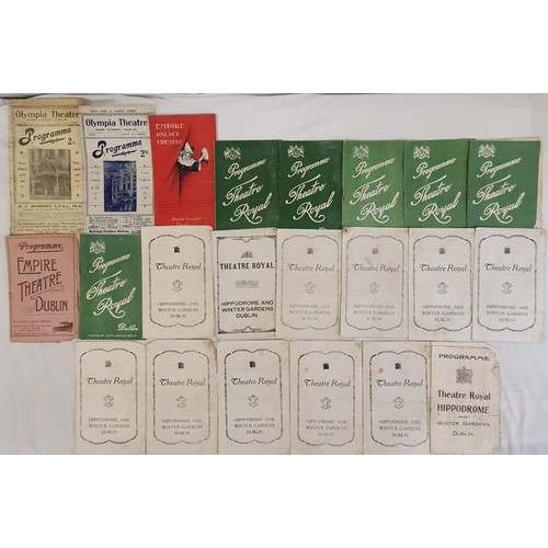 302 - Rare Dublin theatre programmes. Theatre Royal; Theatre Royal Hippodrome and Winter Gardens; Olympia ... 