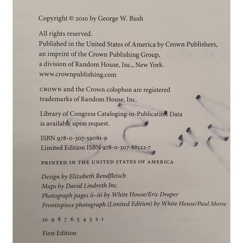 315 - DECISION POINTS Bush, George W. SIGNED, Published by U.S.A.: Crown, 2010. 1st Ed HB DJ