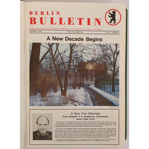 348 - Berlin Bulletin 1979-1980-The Royal Irish Rangers; Bound in Buckram. 3 Vol. 2 in slip case