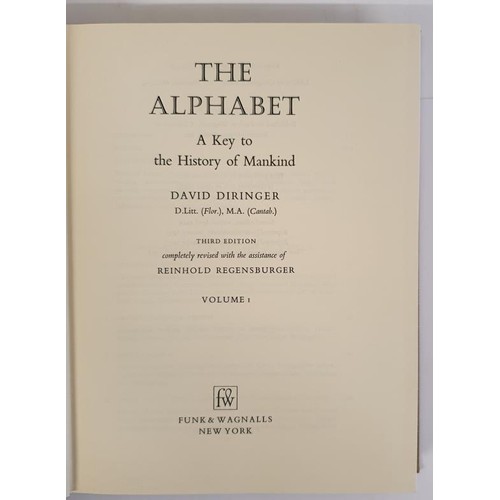 349 - The Alphabet : a Key to the History of Mankind : 2 volumes Diringer, David (1900-1975) Published by ... 