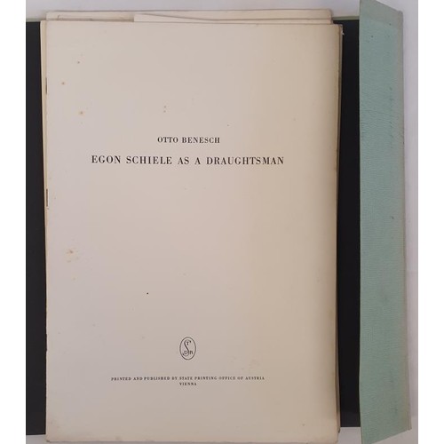 400 - Egon Schiele as a draftsman. (folder with booklet + 15 picture panels) plus collections of coloured ... 