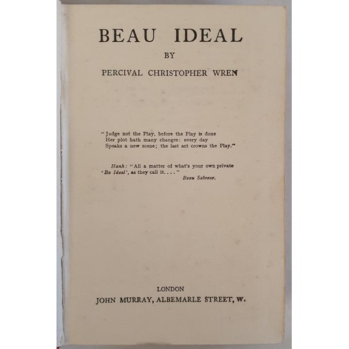 421 - Beau Ideal, Wren, P. C. [Percival Christopher] Published by John Murray, 1928, 1st Ed. Image from DJ... 