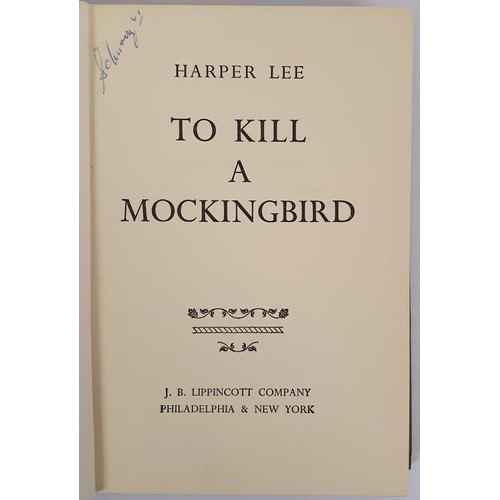 426 - Harper Lee; To Kill a Mockingbird, First edition, later print HB. J.B. Lippincott 1960 very scarce i... 