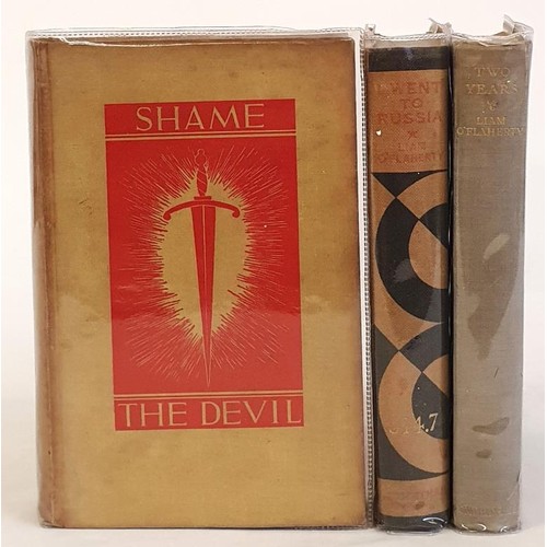 431 - Liam O' Flaherty: I Went To Russia, 1931 1st Ed, Ex Libris; Two Years, 1930 1st Ed; Shame The Devil,... 