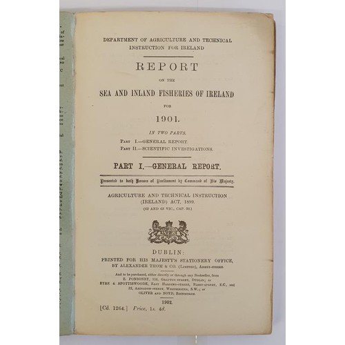 444 - Report on the Sea and Inland Fisheries of ireland . Printed by His Majestys Stationary office for th... 