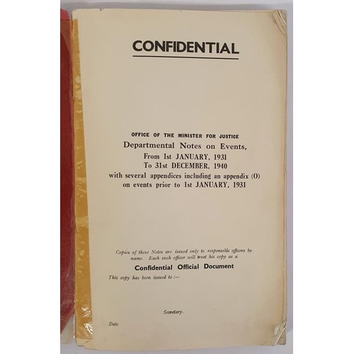 447 - [rare report on activities of the IRA, Blueshirts etc.] Confidential Office of the Minister for Just... 