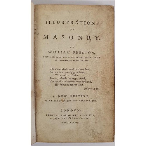 473 - Illustrations of Masonry by William Preston-Past Master of the Lodge of Antiquity Acting by Immemori... 