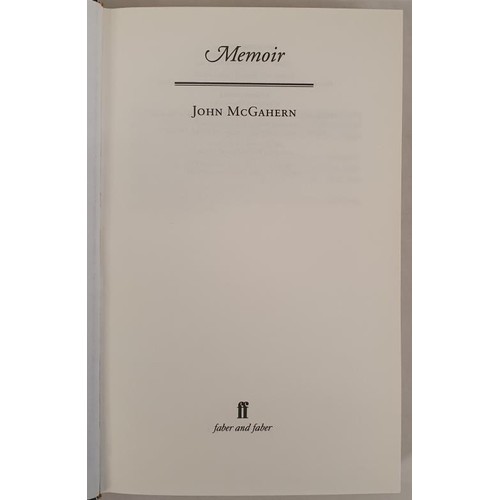 496 - MEMOIR. McGahern, John. Published by Faber., London, 2005. 1st Ed, 1st Printing. HB DJ