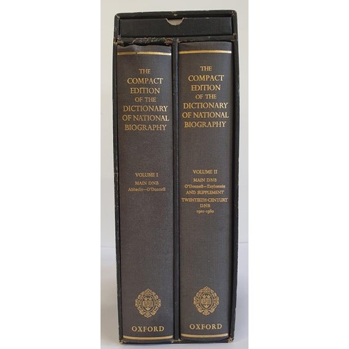 498 - The Compact Edition of the Dictionary of National Biography Oxford University Press Published by Lon... 