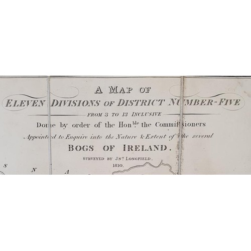 509 - Large folding map on canvas - Kings County -Bogs surveyed by J. Longfield. 1810